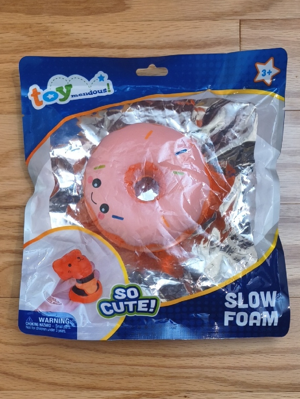 Pink Donut Squishy Toy Stress Relief Ages 3+ NWT